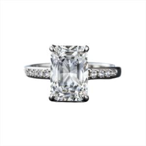 Emerald Cut Pavé Engagement Ring